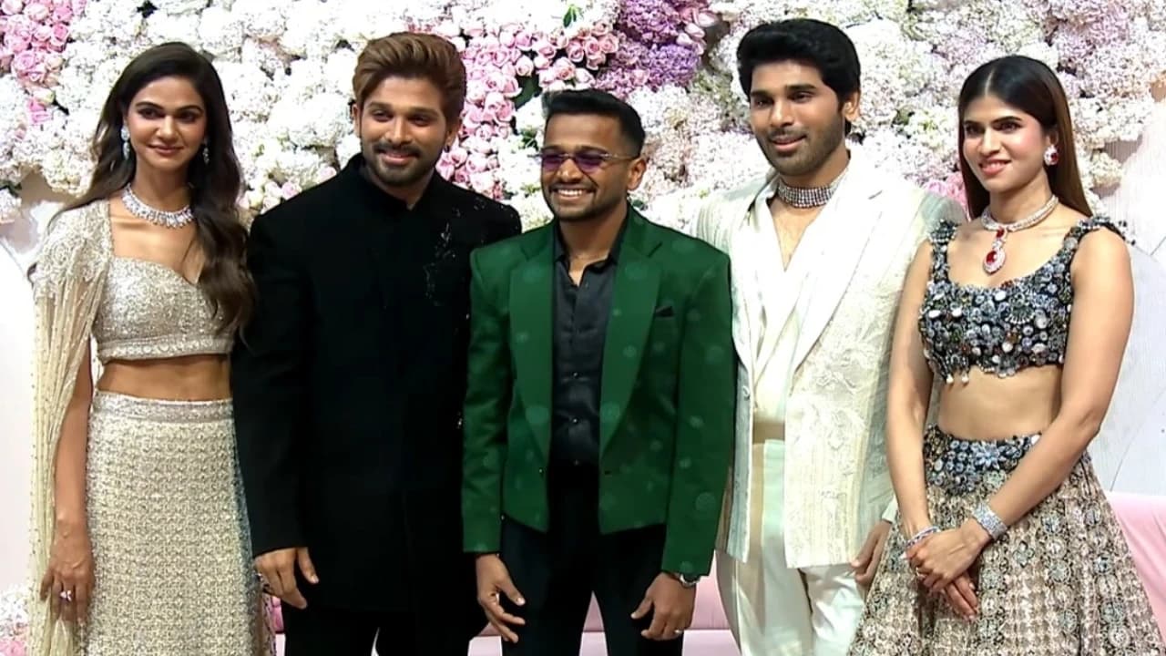 Allu Arjun and Basil Joseph Spark Collaboration Rumors at Allu Sirishs 2026 Wedding Reception