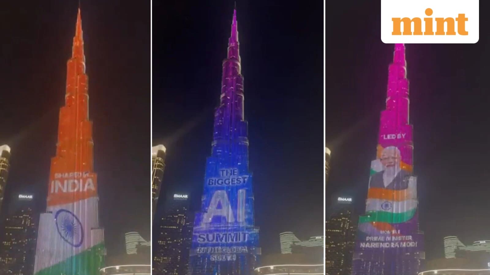 Burj Khalifa Lights Up in Tricolour for India AI Impact Summit 2026